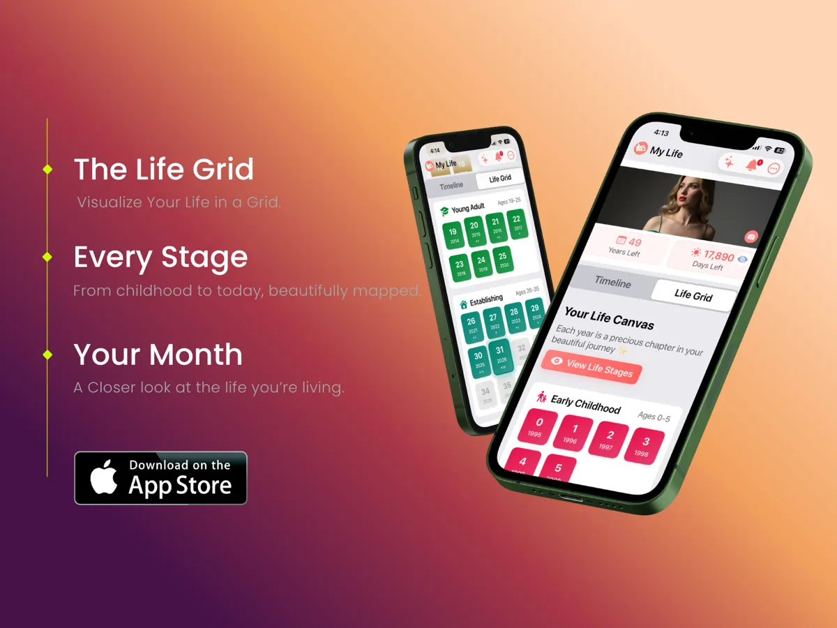 The Life Grid, showing life stages grouped by age like Young Adult and Establishing
